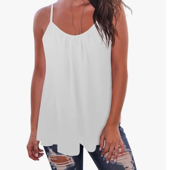 Sleeveless white cami with cut out back M New - Picture 1 of 2